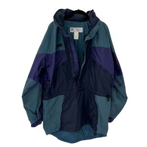 Vintage Columbia Men’s Hoodie Pullover Windbreaker Rain Jacket Size L